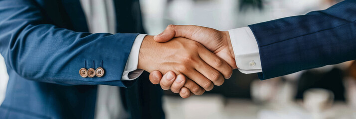 Professional Businessmen Handshake in Modern Office Setting