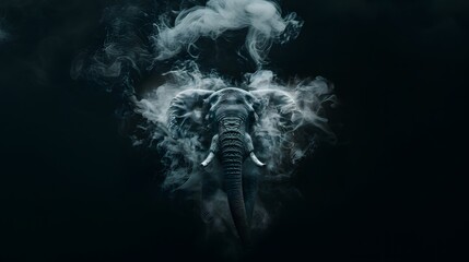 a elephant in abstract smoke