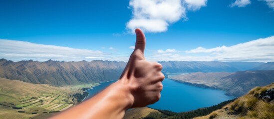 A close-up image of a hand giving a thumbs up gesture, signaling approval and positivity
