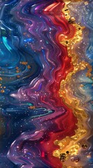 colorful liquid paint flowing