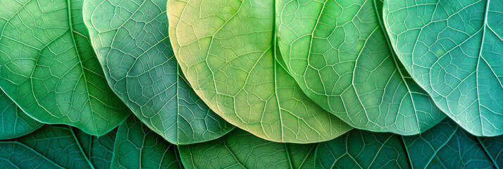 Vibrant Green Leaf Texture in Close-Up View