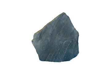 Slate rock specimen sheet isolated on white background.