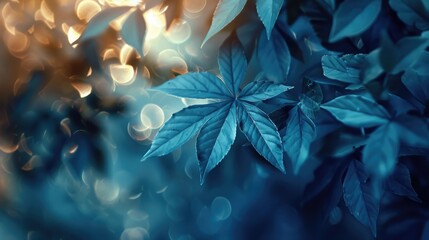 Abstract background of leaves. Bokeh blurred image.