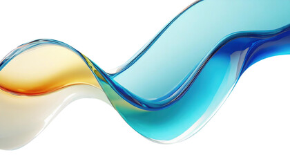 Abstract liquid glass shape with colorful reflections. Ribbon of curved water with glossy color wavy fluid motion. Chromatic dispersion flying and thin film spectral effect. - obrazy, fototapety, plakaty