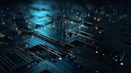 Blue Circuit Board Background: High-Resolution Image for concept Tech Designs