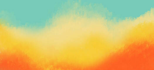 Natural background with gradient orange-green tones. - obrazy, fototapety, plakaty