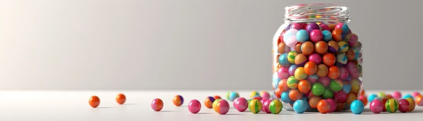 Fototapeta na wymiar Cute 3D candy jar filled with sweets
