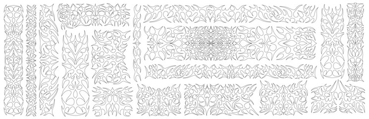 Gothic Cyber Sigilism Tattoo Pattern Vector Design. Streetwear Y2k Sharp Neo-Tribal Shape Elemetns. Collection of Goth Signs.