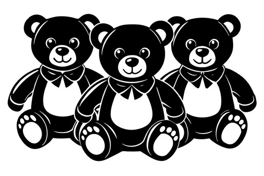 -three-jointed-teddy-bear vector-illustration 