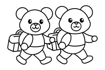 teddy bear with a heart  vector illustration