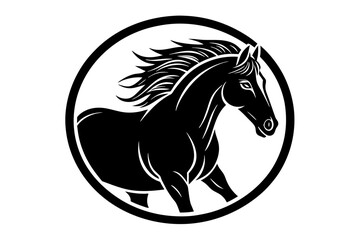 horse vector illustration graphics--illustration-in-the-form-of-a-cir