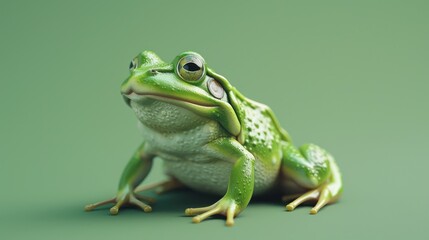 Obraz premium Miniature 3D frog bright green