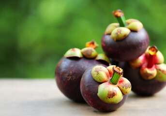 Close up Mangosteens on table - 774066805