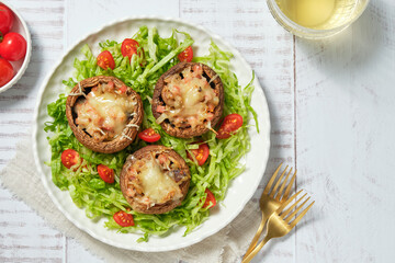 Stuffed mushrooms on plate