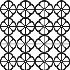 Naklejka premium Seamless Black and White Pattern with Simple Shapes
