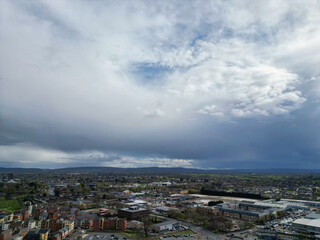 High Angle View of Aylesbury Town of England UK