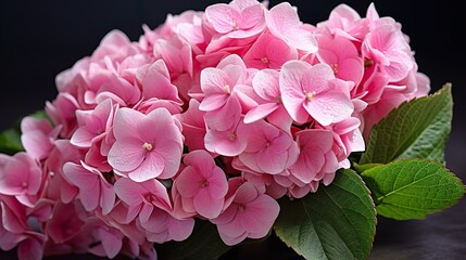 pink hydrangea flower high definition(hd) photographic creative image