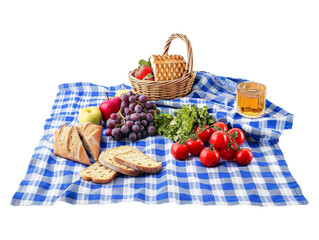 picnic mat with food on it