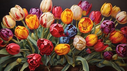 tulips multicolored - 774072436