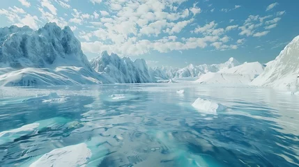 Foto op Plexiglas anti-reflex Melting glaciers: A glacier receding and melting due to rising temperatures © Volodymyr Shcerbak