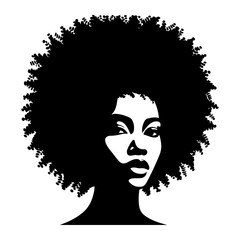 a african woman face vector silhouette hair style, vector black color silhouette, white background 6