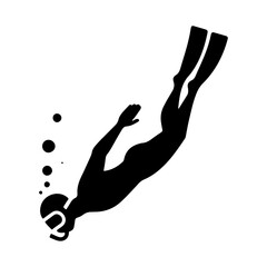 a minimal and simple diving man image vector png white background 11