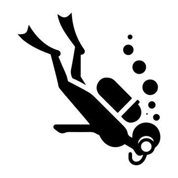 black scuba diver underwater clip art preview
