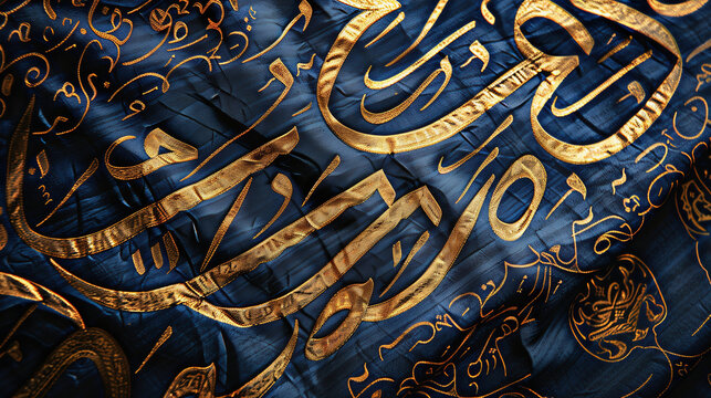 Arabic calligraphy: A stylized script used to write texts in the Arabic language