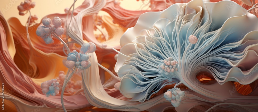Poster This image showcases the intricate details of a vibrant and colorful flower with multiple hues and shades, creating a stunning visual display.