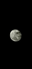 Obraz premium Vertical shot of the full moon in the dark black sky covered with a shadow