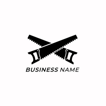 design logo creative handsaw tool
