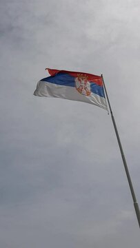 Serbian flag on the pole
