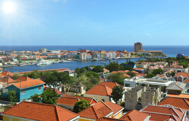 the city of Willemstad on the island of Curacao