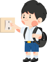 Student Turning Off Light Using Switch - 774081094