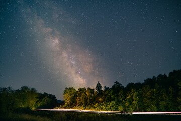 Low-angle of a milky way with stars during the new moon in Slovenia © Wirestock