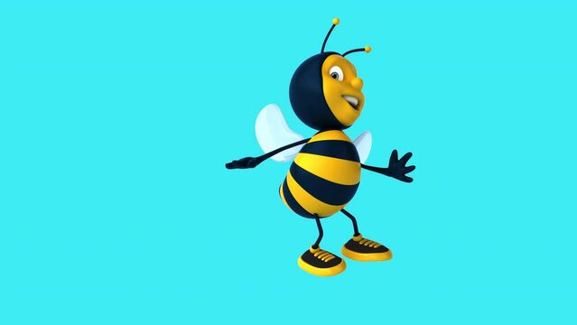 Fun 3D cartoon bee dancing (with alpha channel included)