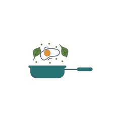pan-fried egg outline icon Vector