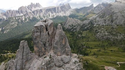 Beautiful landscape of the mountain peaks of Italian Dolomites