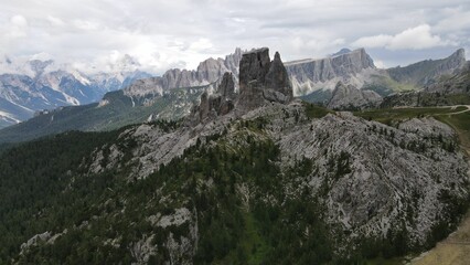 Beautiful landscape of the mountain peaks of Italian Dolomites