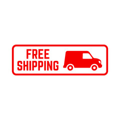 Free delivery shipping icon, home express deliver service vector label with fast car truck.