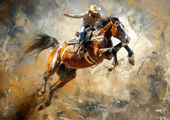 Westernreiten Cowboys in ihrem Leben - obrazy, fototapety, plakaty