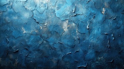 Blue Paint Brush Strokes on Wall - obrazy, fototapety, plakaty