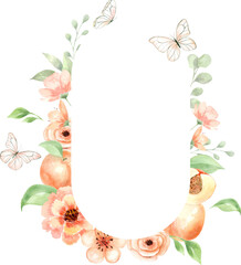 Peachy watercolor Frame.