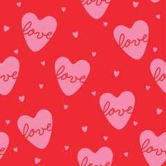 Vector hearts seamless pattern valentines day