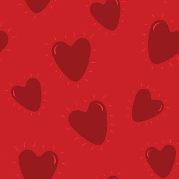 Vector hearts seamless pattern valentines day