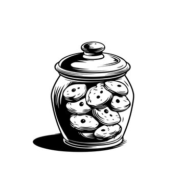 recommend clip art: Monochrome Cookie Jar Illustration Vector
                    