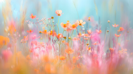 Colorful flower meadow in spring, 