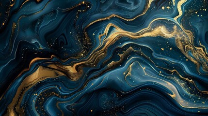 Marble abstract acrylic background. Marbling artwork texture. Agate ripple pattern. Gold powder.

