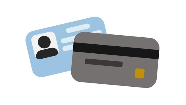 identification and credit card animation animated card illustration with a white and a green screen background