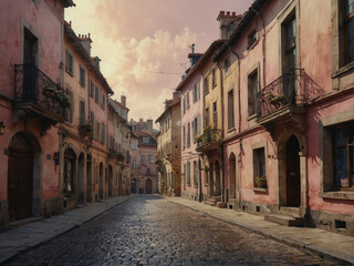 Fototapeta premium narrow street in old town